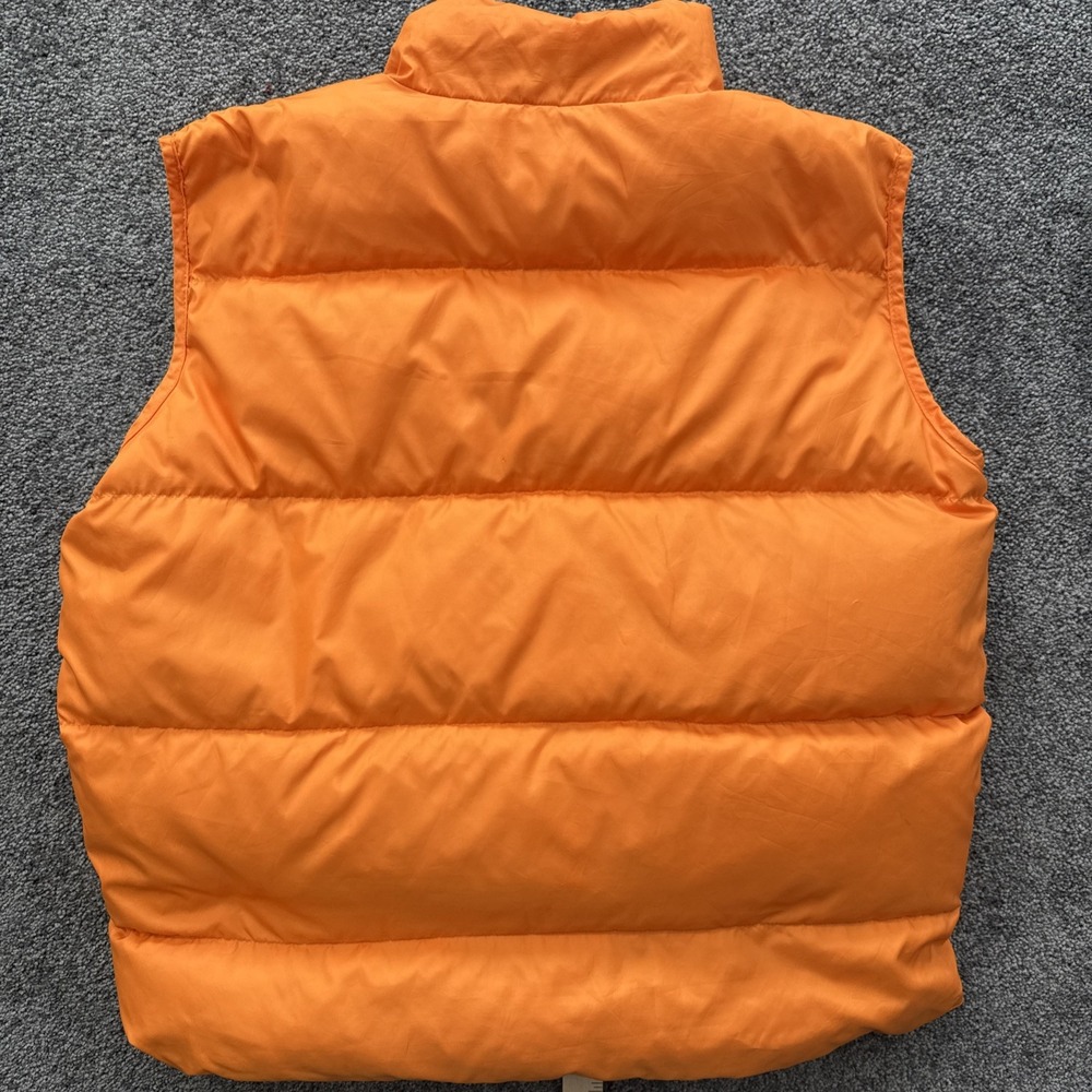 VTG Womens XL LL Bean Down Vest Puffer VC72 Orange Blue Full ZIp Pockets - Picture 5 of 7